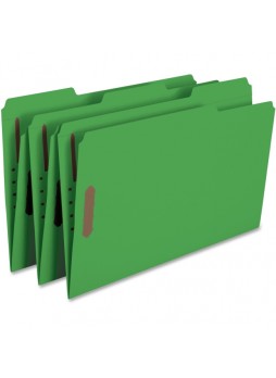 Smead Green Colored Fastener File Folders with Reinforced Tabs, Legal size, 0.75" expansion, 1/3 cut tab, box of 50